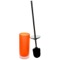 Toilet Brush Holder, Orange Frosted Glass With Chrome Handle